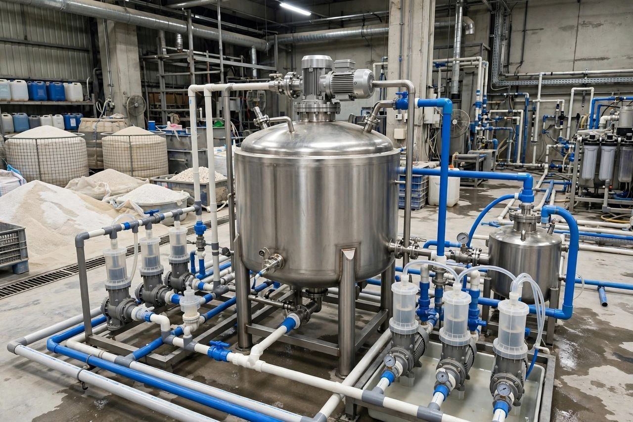 高纯石英砂怎么提纯？盐酸/氢氟酸混酸配比投加的千世计量泵方案
